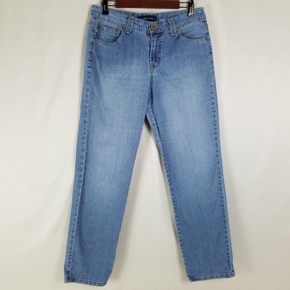 Bandolino Blu Mandie Classic Fit Straight Leg Jeans Womens 10 Medium Wash Blue
